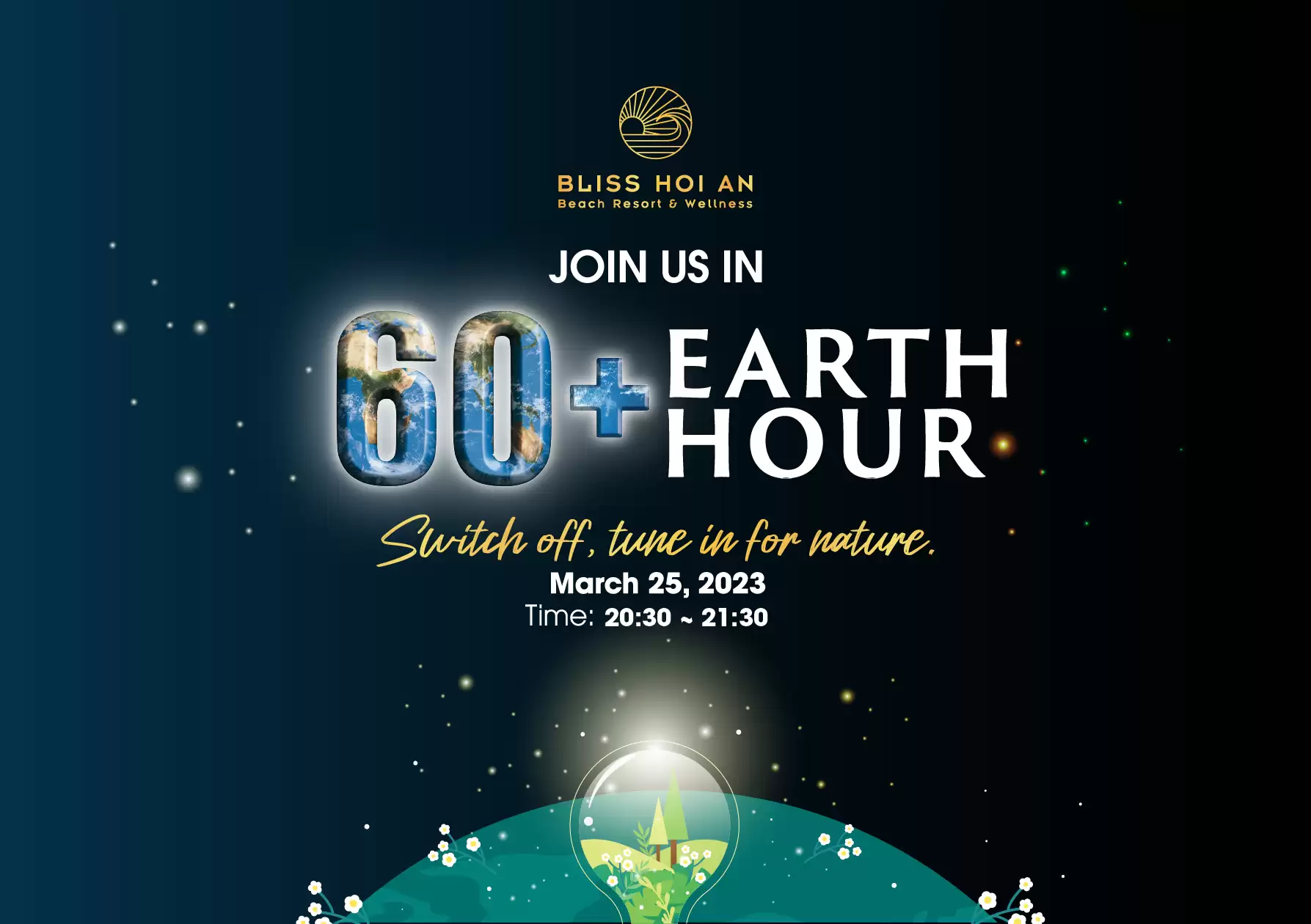Bliss Hoi An Earth Hour에 참여하세요 - 전원을 끄고 자연을 감상하세요
