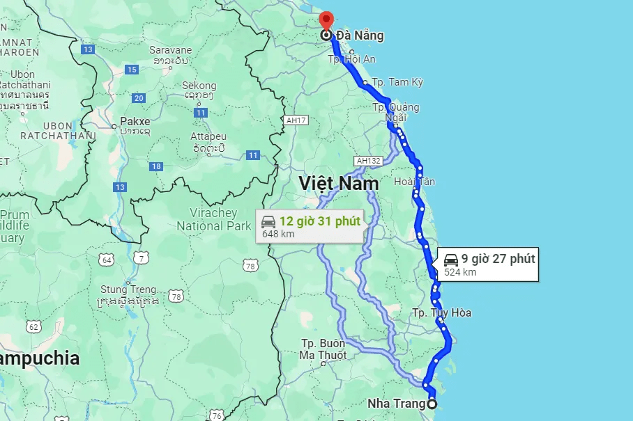 나트랑에서 다낭으로 이동한 후 기차로 호이안으로 이동(출처: Việt Nam Booking)